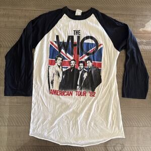 Vintage The Who 1982 American Tour 82' T-shirt baseball tee raglan cut Men XL